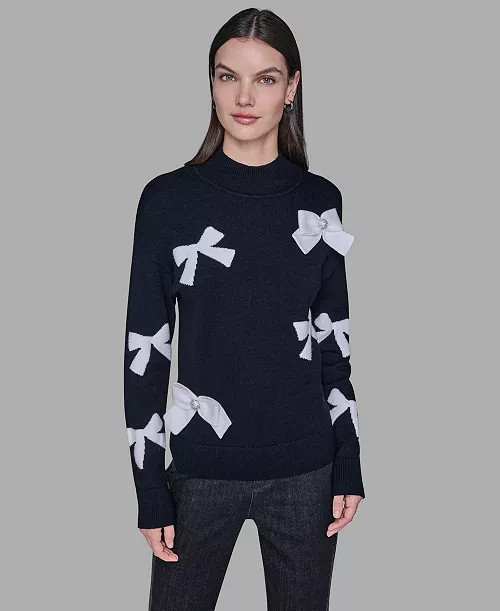 Women’s All-Over Bow Appliqué Sweater | Macy's