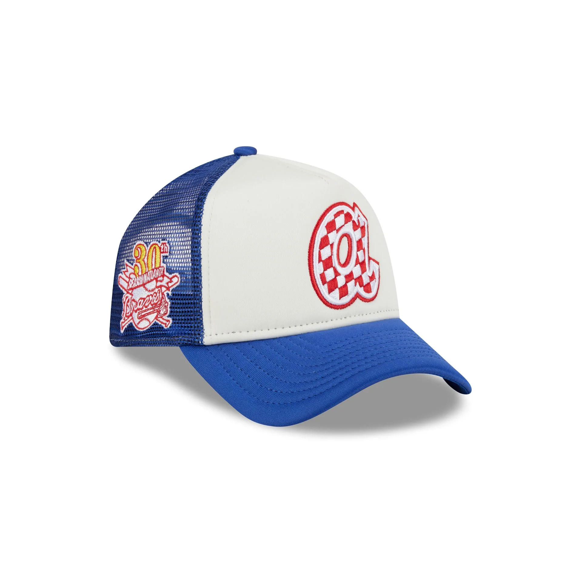 Atlanta Braves Checkered Flag 9FORTY A-Frame Trucker Hat | New Era