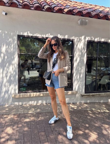 Casual spring outfit inspo!
This blazer was such a good find. I'm wearing a size S in everything & a 25 in the shorts. My sneakers run TTS.

#LTKstyletip #LTKSeasonal