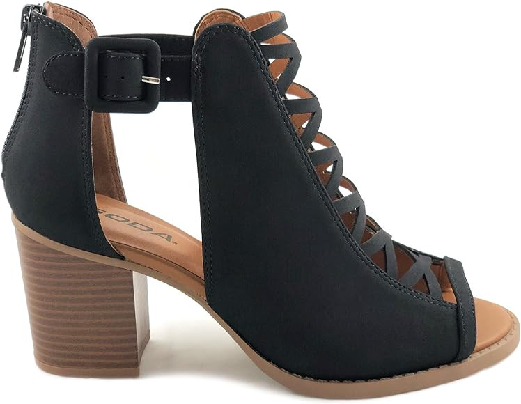 Soda Womens Fahsoin Aran Open Toe Heel Sandal | Amazon (US)
