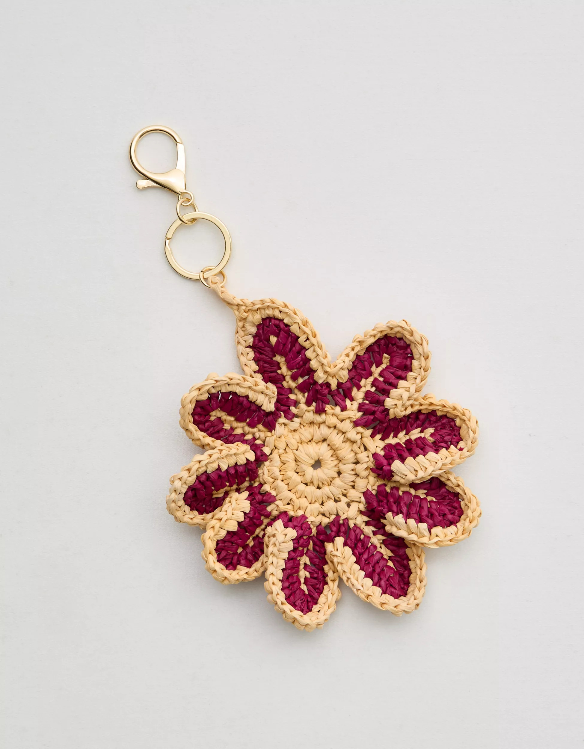 Aerie Crochet Flower Bag Charm | Aerie