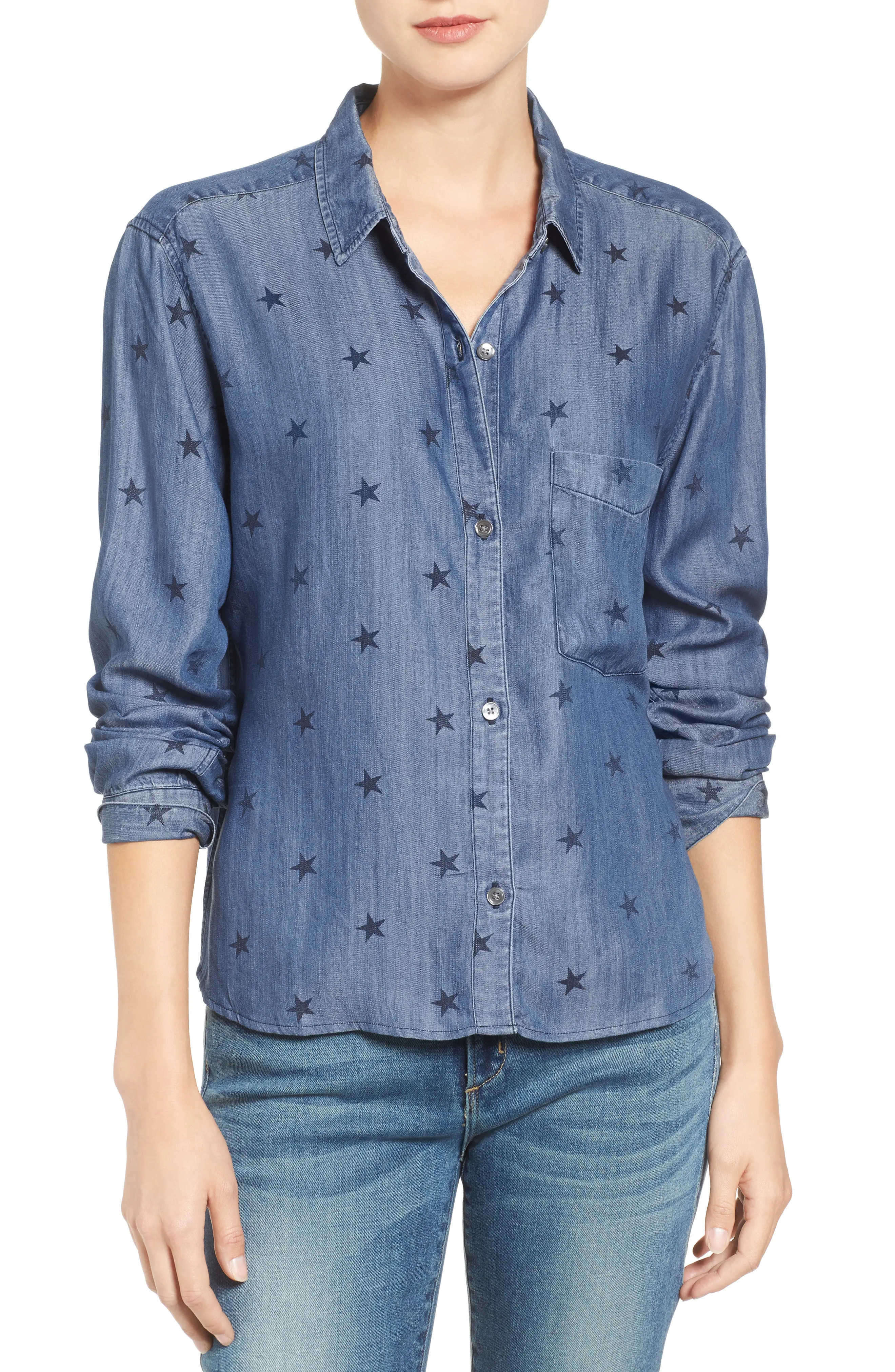 Dana Star Print Chambray Shirt | Nordstrom