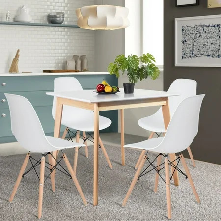 Set Of 6 Plastic Dinning Chair - White | Walmart (US)