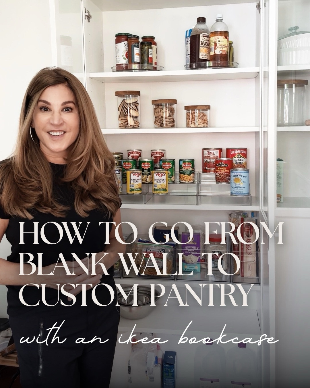 That blank wall was never just a wall it was storage waiting to happen.🏠✨ There are so many easy ways to get creative and customize storage to fit your needs! 

We transformed this unused space into a fully functional pantry that not only looks good but was affordable. We used the Billy bookcase with partial glass doors @ikea to create a custom pantry in this kitchen.😊 It was the perfect depth and they added molding to create a custom look. I filled it with lazy susans, canisters, 3 tier organizer and a few clear bins.

Stop overlooking the potential in your home, sometimes the best storage solutions are hiding in plain sight.👀

Save this for your next home project or send it to someone who needs a pantry upgrade 🙌🏼

#pantrytransformation #smallpantryideas #pantryorganization #pantryinspo #ikeahack

#LTKSeasonal #LTKHome #LTKSaleAlert