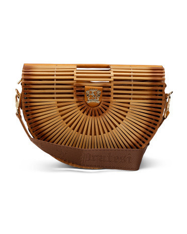 Moon Bamboo And Leather Trim Satchel | TJ Maxx