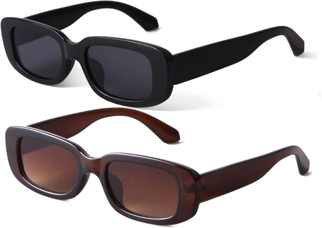 SORVINO Rectangle Sunglasses for Women Men 90s Vintage Retro Sunglasses Square Frame Black Frame/... | Amazon (CA)