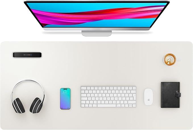 Aothia Leather Desk Pad Protector, Mouse Pad, Office Desk Mat, Non-Slip PU Leather Desk Blotter, ... | Amazon (US)