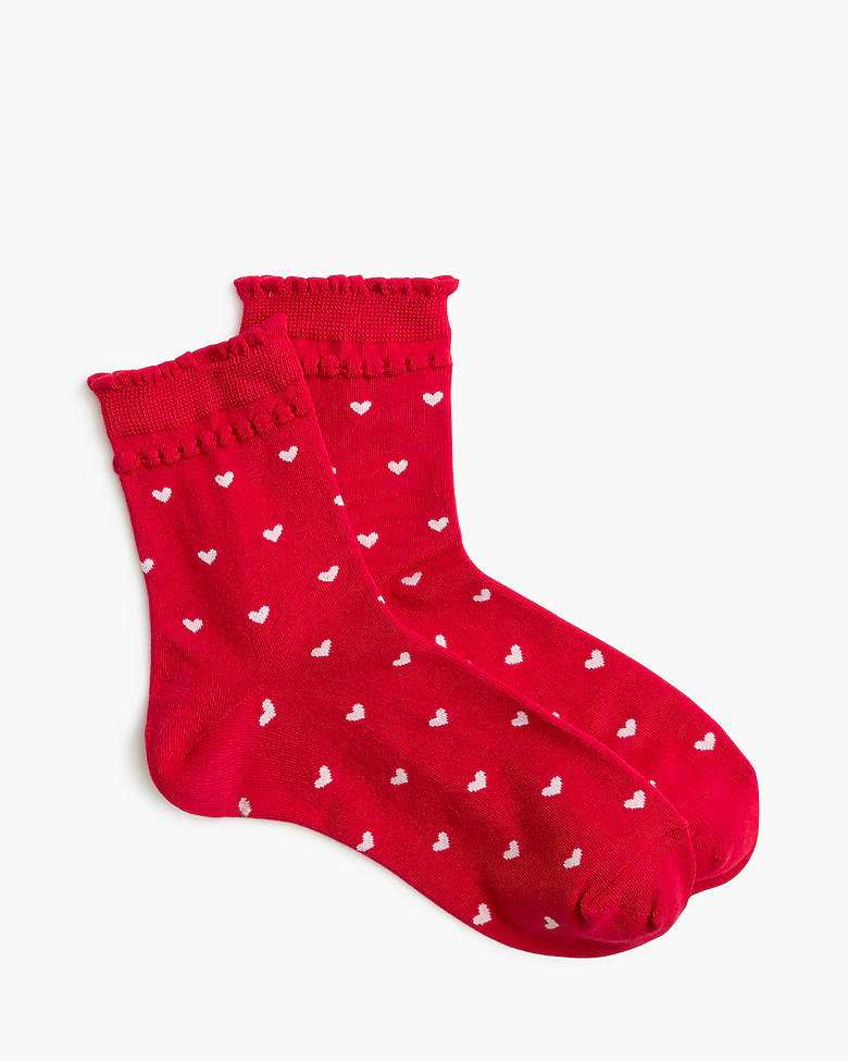 Scallop-trim heart boot socks | J.Crew Factory