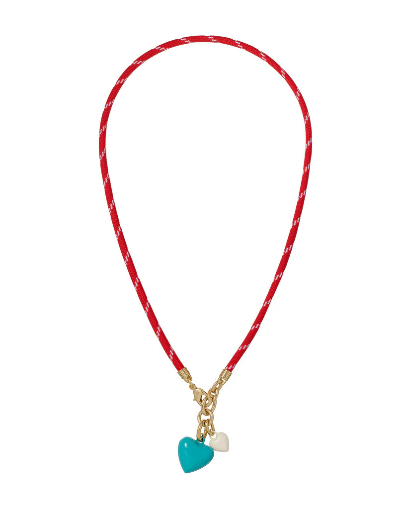 The Happy Cord Mini Double Heart Necklace | Roxanne Assoulin