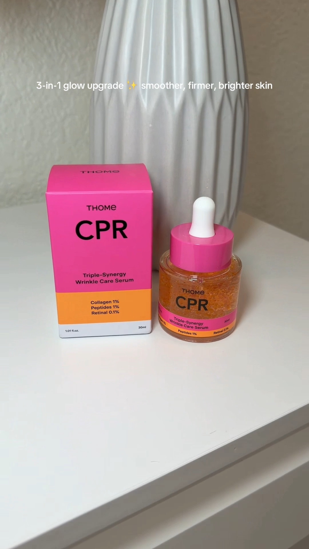 [THOME Official US] CPR 3-in-1 Wrinkle Care Serum with retinal, collagen & peptides to help smooth fine lines, firm skin, and boost radiance for a youthful glow ✨

#antiagingserum #skincareglow #retinalskincare #collagenboost #wrinklecare

#LTKselfcare #LTKgrwm #LTKBeauty