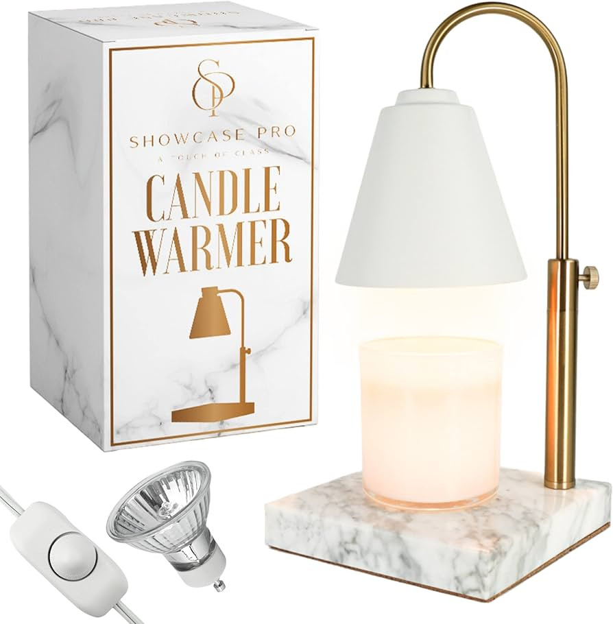 Showcase Pro Vintage Candle Warmer w/Dimmer & Marble Base – Adjustable Candle Lamp for Various ... | Amazon (US)