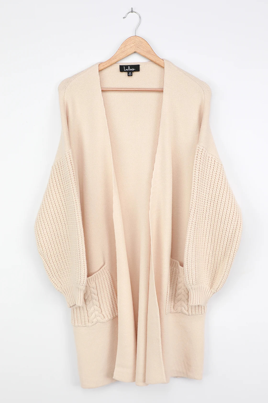 Good Pick Cream Cable Knit Balloon Sleeve Cardigan Sweater | Lulus (US)