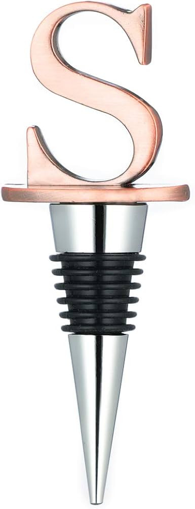 Wine Stoppers,Reusable Wine Bottle Stoppers ,Stainless Steel Letter Wine Stopper, Silicone Materi... | Amazon (US)