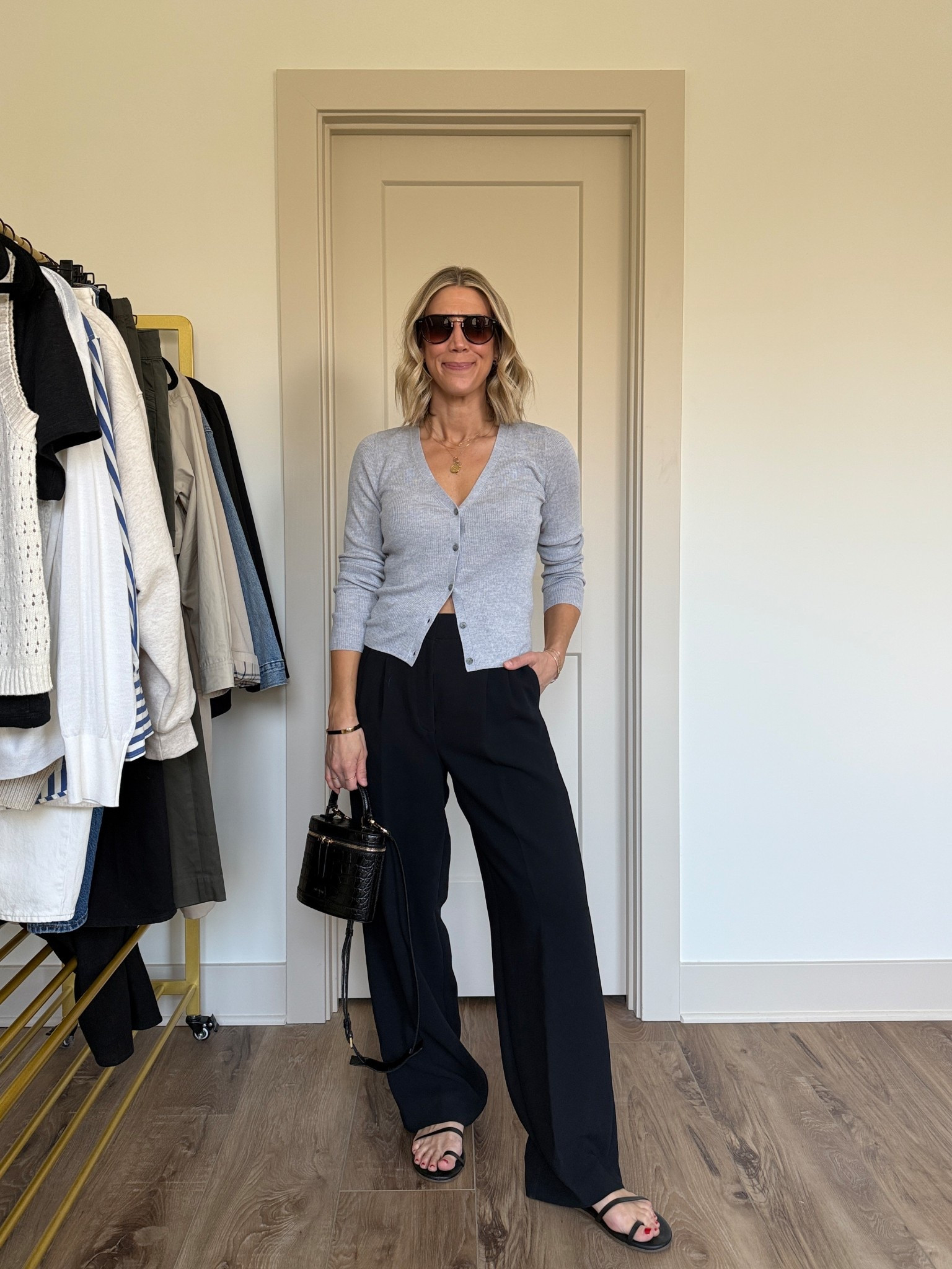 Wearing 4 trousers, small cardigan, sandals tts

#LTKOver40 #LTKSeasonal #LTKootd