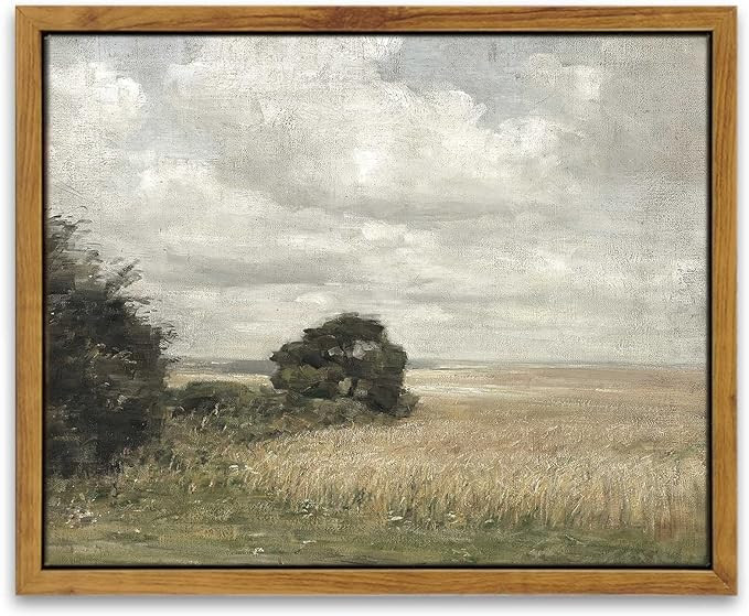 InSimSea Framed Canvas Wall Art Vintage Decor, Home Decor Classical Landscape Oil Painting Vintag... | Amazon (US)