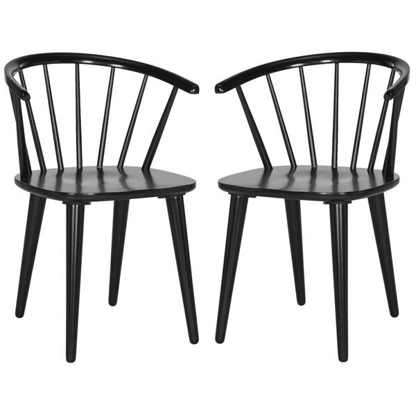 Safavieh Country Classic Dining Blanchard Black Dining Chairs (Set of 2) | Bed Bath & Beyond