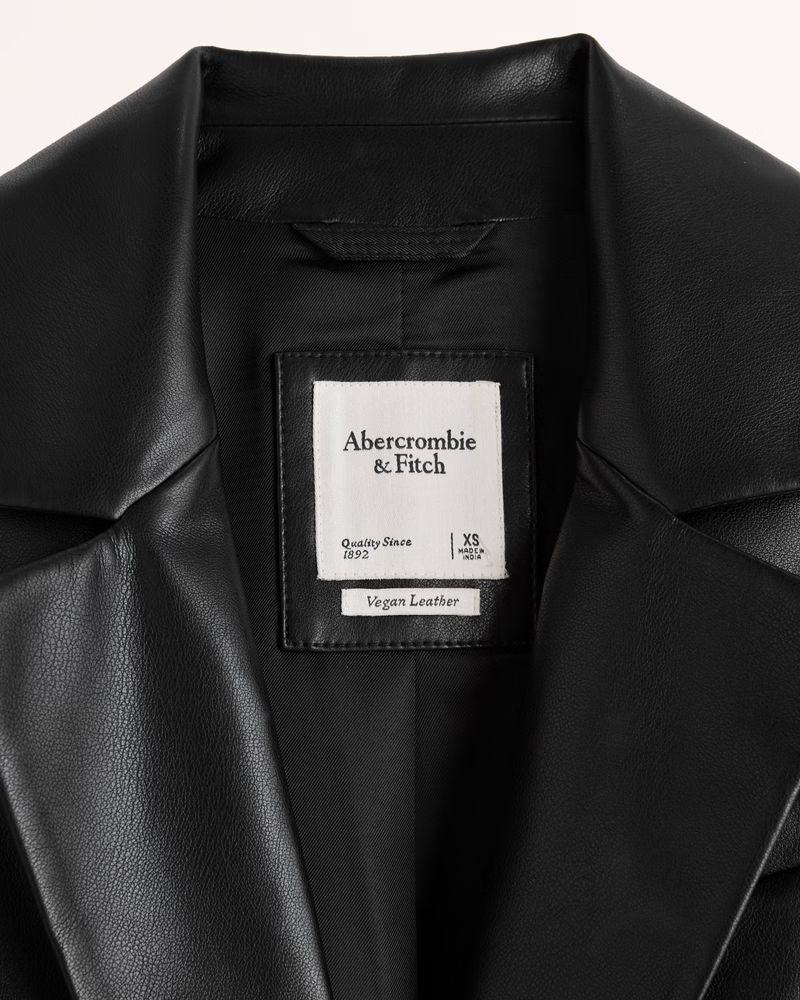 Cropped Vegan Leather Blazer | Abercrombie & Fitch (US)
