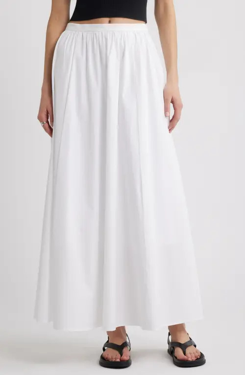 Open Edit Cotton Poplin Maxi Skirt in White at Nordstrom, Size X-Large | Nordstrom