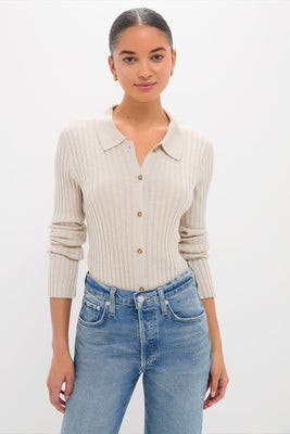 Sandstone Fine Rib Knit Button Down Myers Polo | Tuckernuck (US)