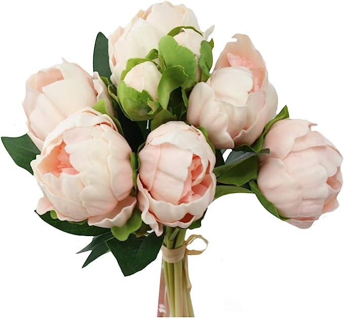 Angel Isabella Realistic Peony Bouquet - Real Touch Artificial Flowers for Decoration - Artificia... | Amazon (US)