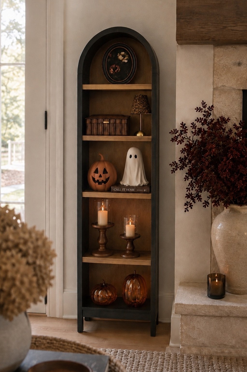 Walmart fall finds that look SO good styled together 🤎🍂 This arched shelf was made for a little fall moment—warm woods, amber glass + just the right amount of Halloween.
#WalmartFinds #WalmartHome #FallDecor #FallHomeDecor

#LTKSaleAlert #LTKSeasonal #LTKHome