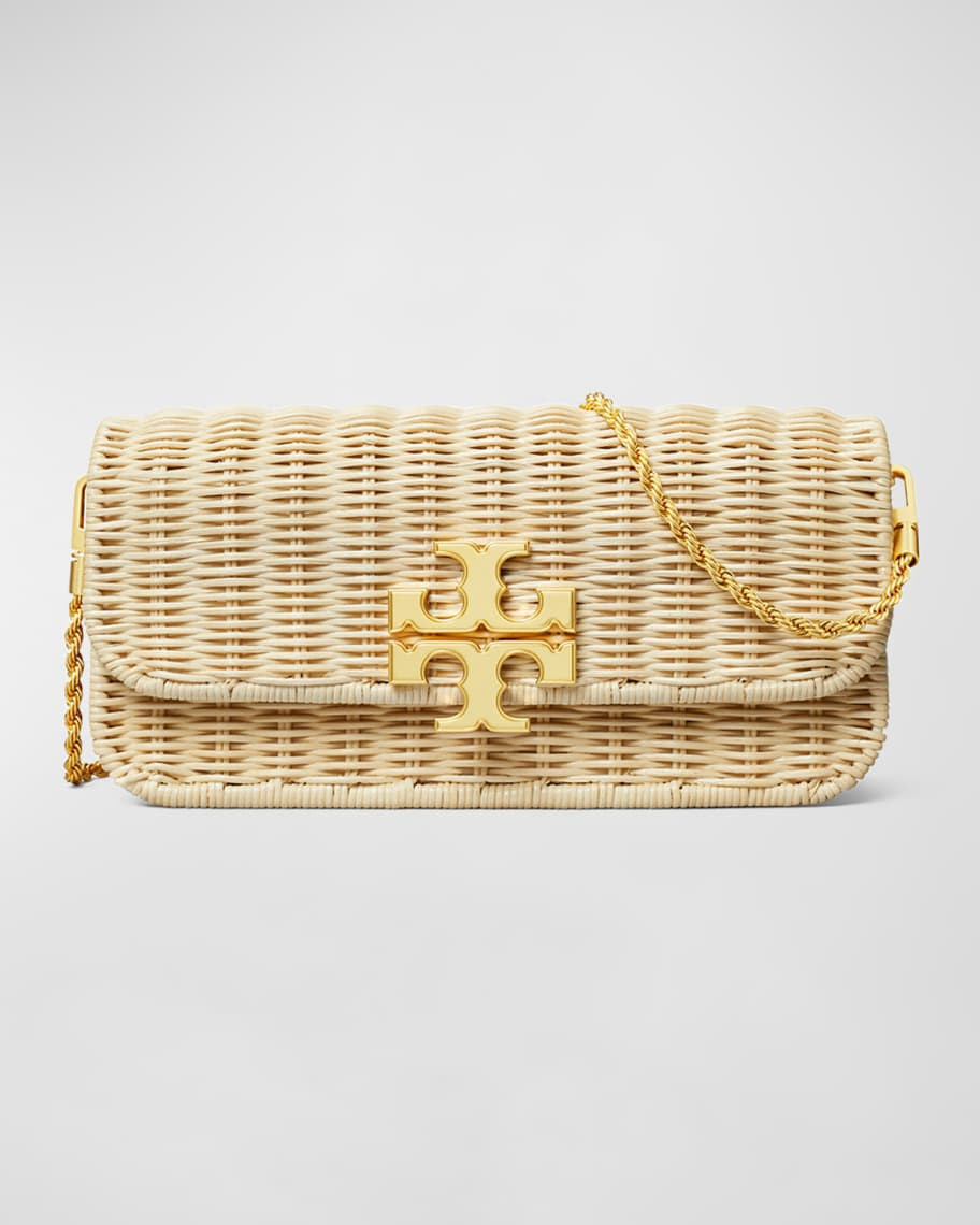 Tory Burch Eleanor Raffia Clutch Bag | Neiman Marcus