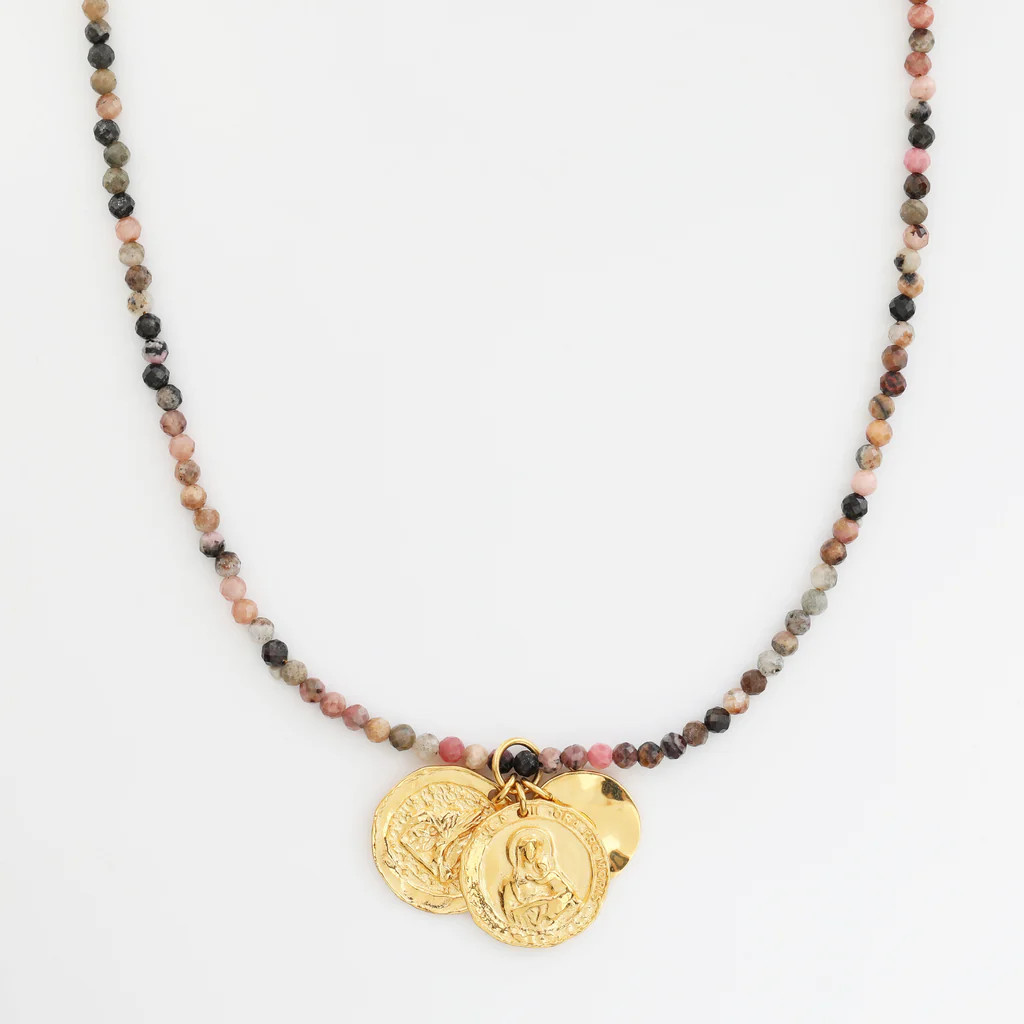 Agate Maxi Beaded Coin Necklace | Carrie Elizabeth
