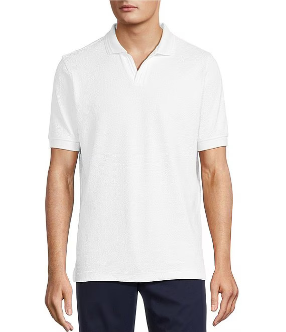 Hart Schaffner Marx The Blueprint Collection Short Sleeve Texture Johnny Collar Shirt | Dillard's | Dillard's