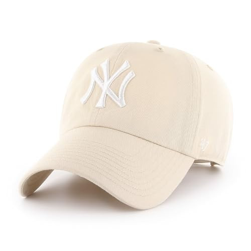 47 New York Yankees MLB Clean Up Natural Beige Adjustable Cap | Amazon (UK)