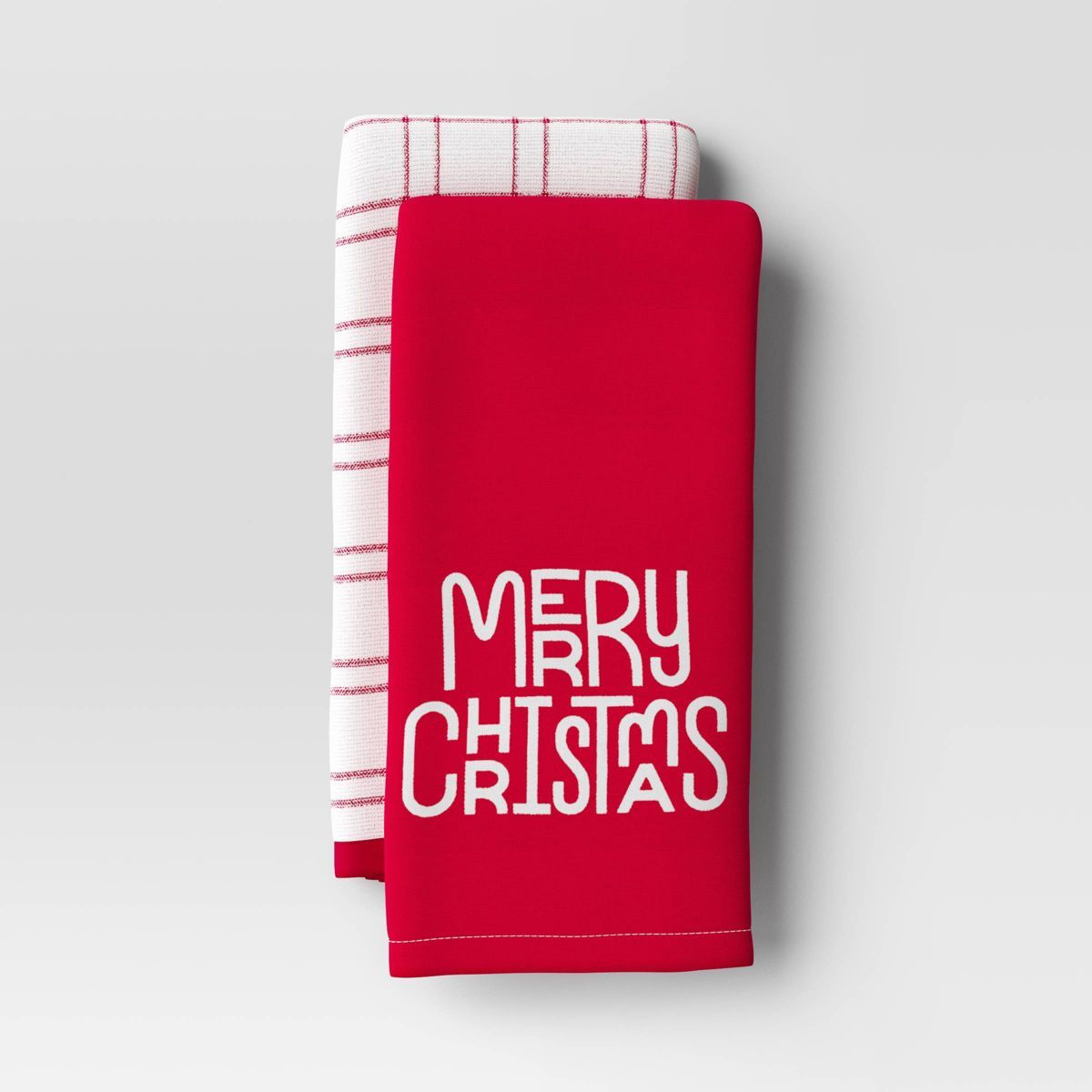 2pc Holiday 'Merry Christmas' Kitchen Towels Red - Wondershop™ | Target