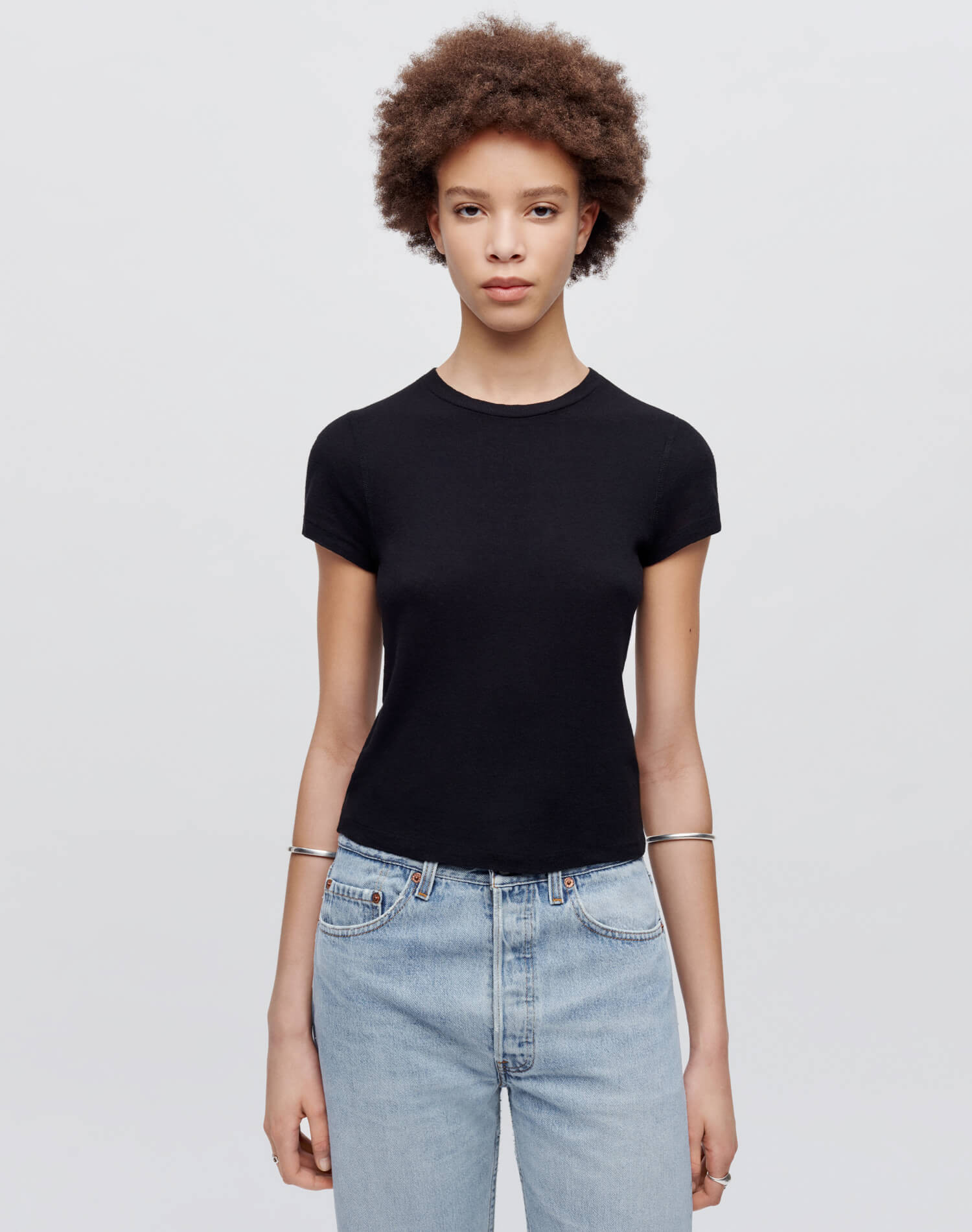 RE/DONE | 90s Baby Tee in Vintage Black | RE/DONE