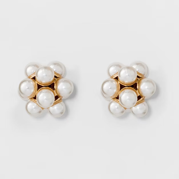 Simulated Pearl Stud Earrings - A New Day™ Gold | Target