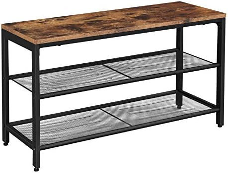 VASAGLE Shoe Bench, Shoe Rack with 2 Mesh Shelves, Shoe Storage Organizer for Entryway Hall, Meta... | Amazon (US)