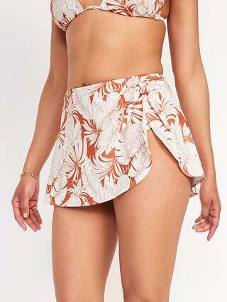 High-Waisted Wrap-Front Sarong Swim Skirt for Women | Old Navy (US)