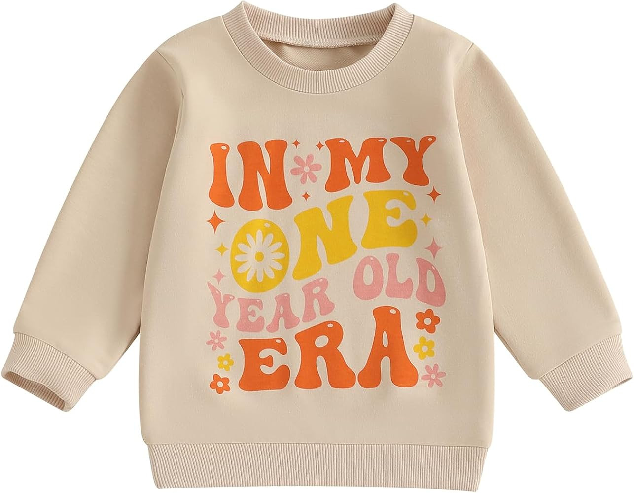 FYBITBO First Birthday Baby Girl Outfit in My One Year Old Era Sweatshirt Fall Long Sleeve Shirt ... | Amazon (US)