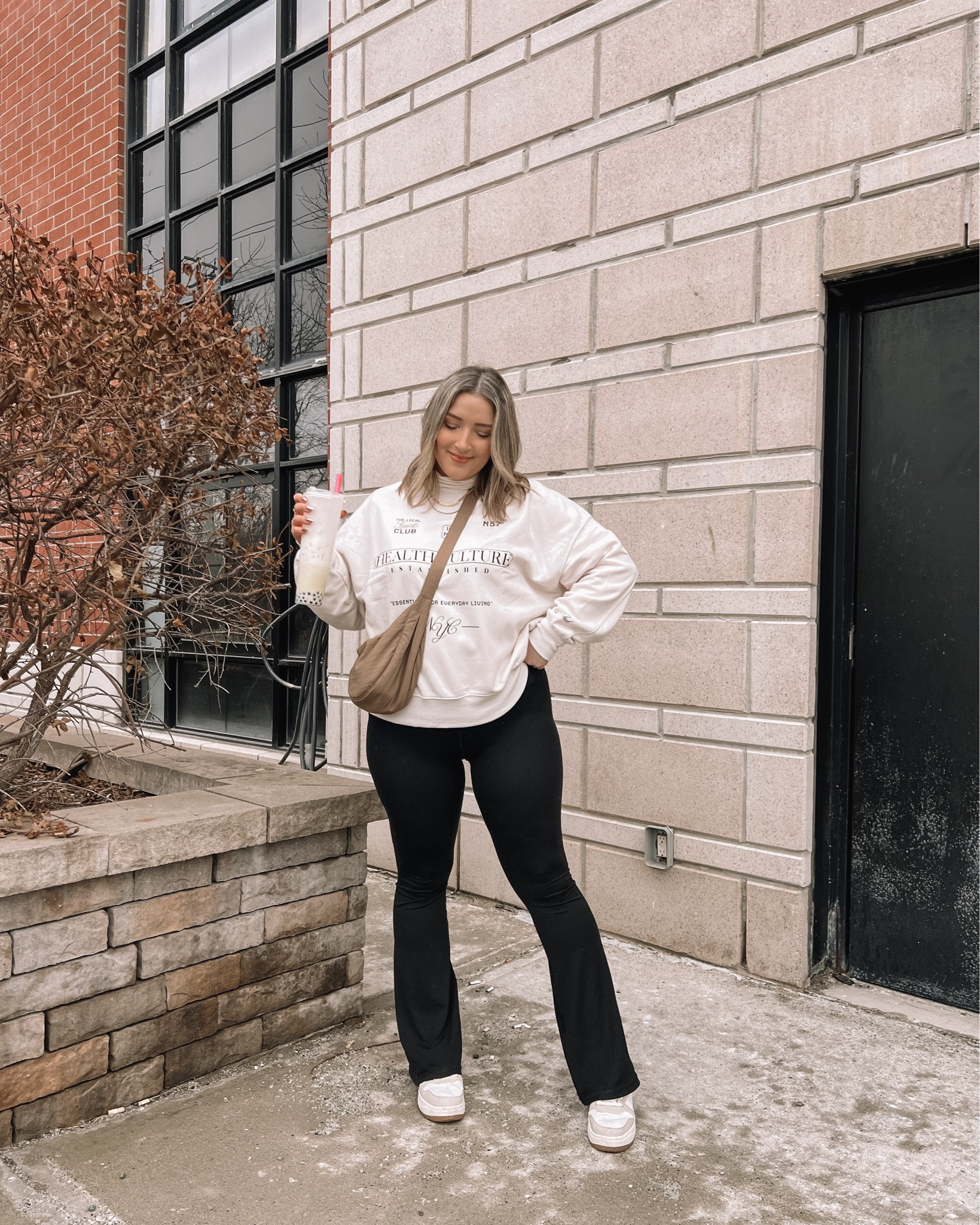 Comfy casual midsize outfit - flare leggings (M), layering turtleneck (L), graphic sweatshirt (sized up to XXL for oversized fit)


#LTKmidsize #LTKSeasonal #LTKstyletip