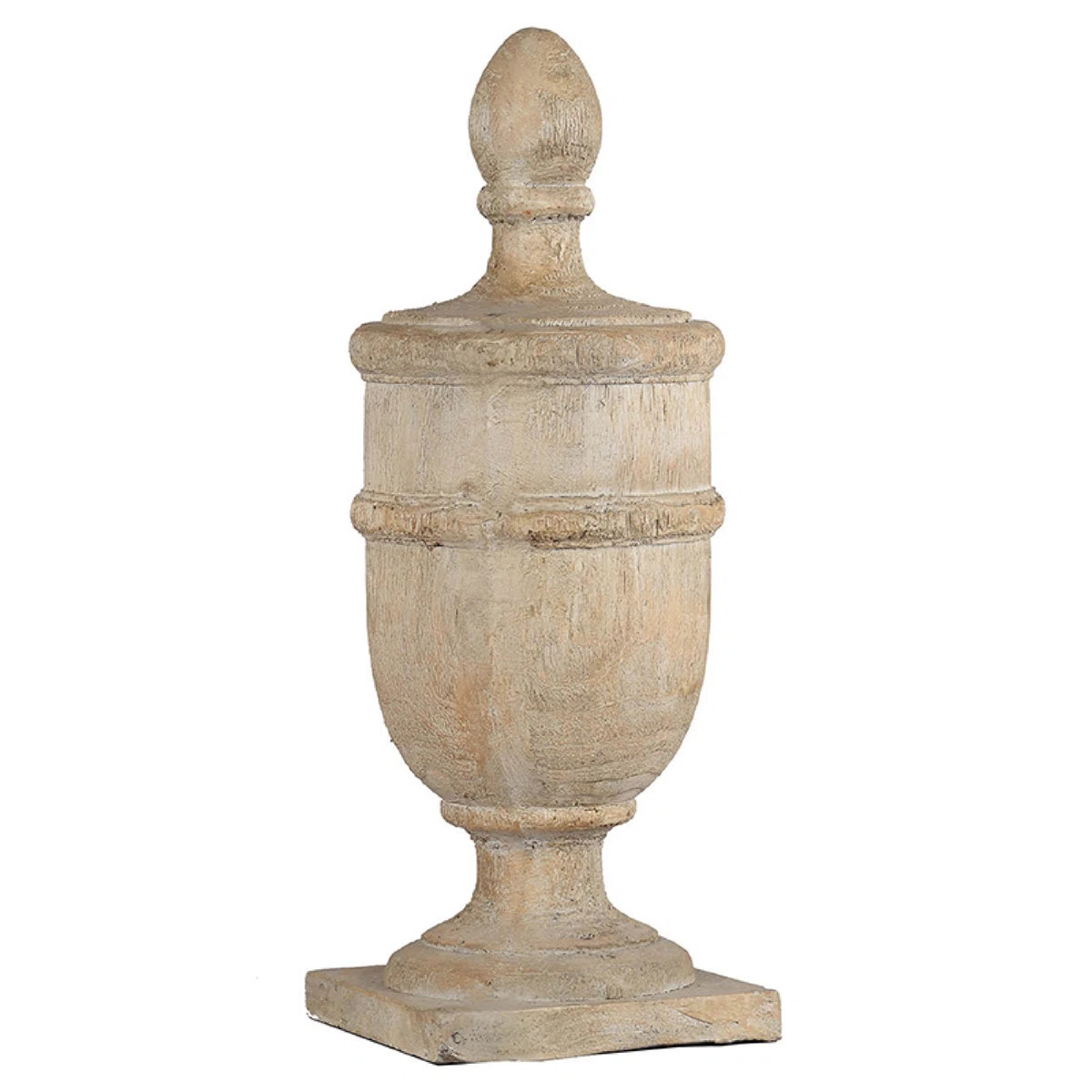 Chester Finial Tabletop Decor, Whitewashed Beige Polyresin, 22 Inch | Wayfair North America