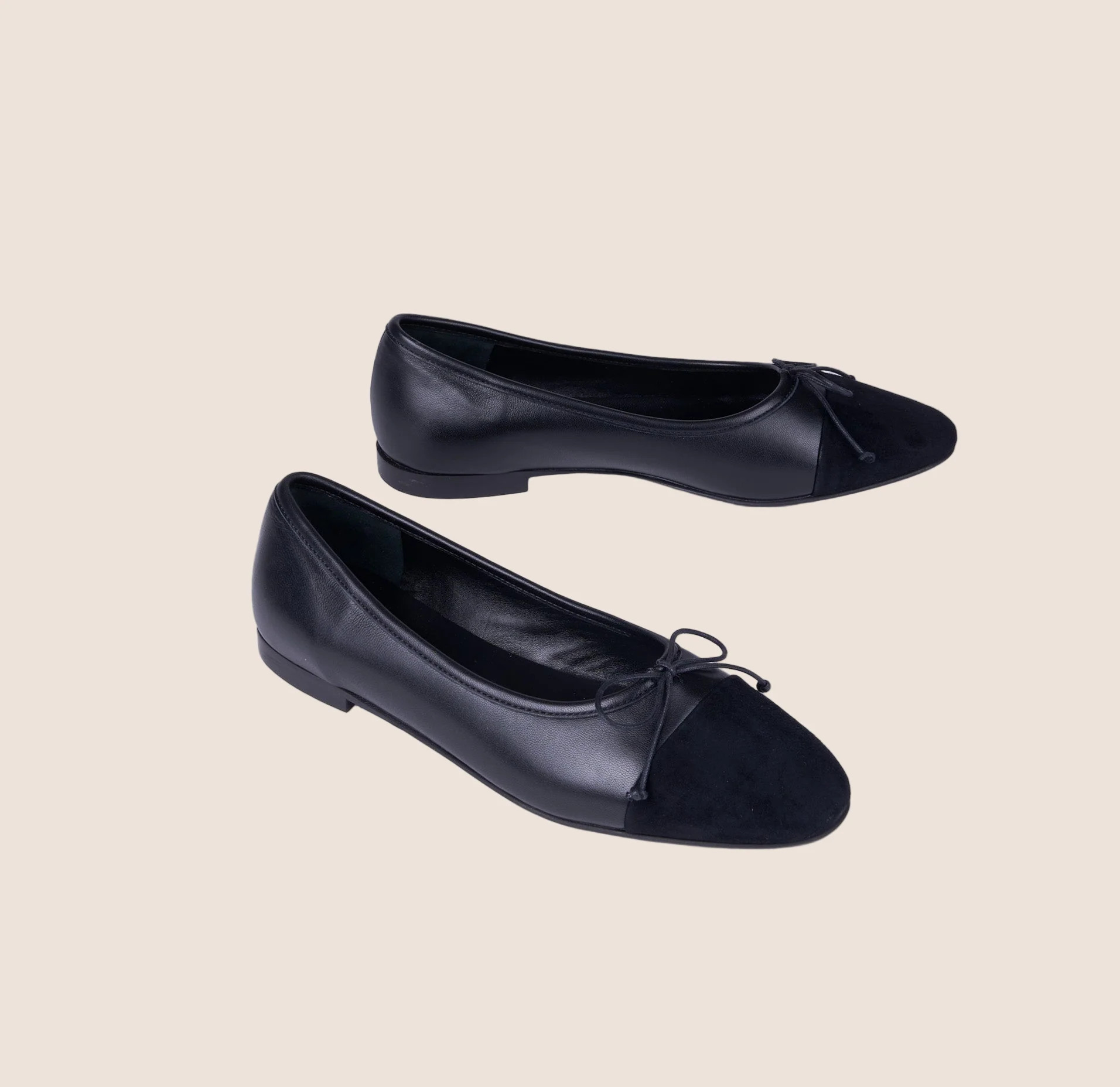 Como Italian Leather Flats in Black Leather/Suede | A. Soliani | A.Soliani