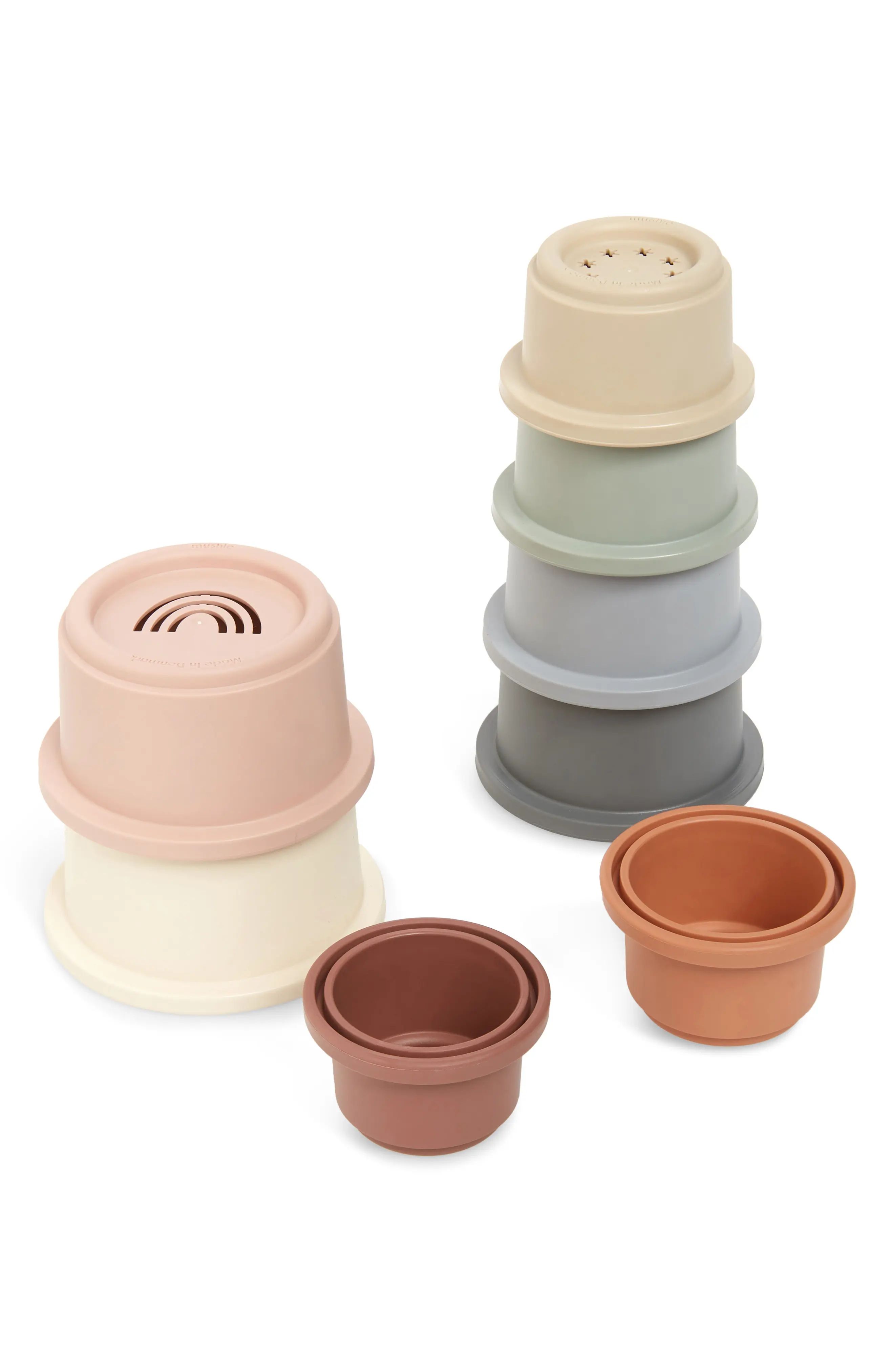Mushie 8-Piece Stacking Cups Toy in Multi at Nordstrom | Nordstrom
