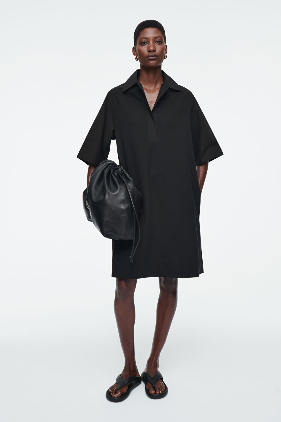 OVERSIZED OPEN-COLLAR SHIRT DRESS | COS (US)