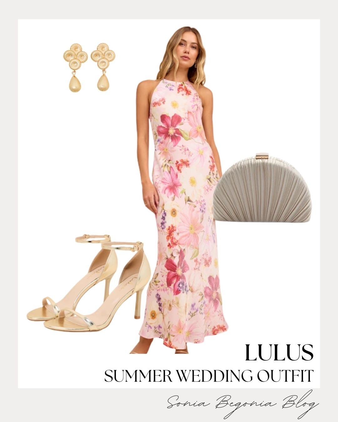 Summer wedding season is in full swing, and I am completely obsessed with this vibrant floral halter maxi dress from Lulus. The beautiful pink floral print and elegant silhouette make it an absolute dream for dancing the night away. 🌸✨

I paired this romantic look with metallic gold ankle-strap heels, statement gold drop earrings, and a pleated ivory clutch.

#LTKunder100 #LTKunder50 #LTKstyletip #LTKwedding #lulus #lovelulus #lulusambassador #weddingguestdress #summerwedding #maxidress #floraldress #weddingguestoutfit #chicstyle #ootdinspo #dressgoals

#LTKootd #LTKSeasonal #LTKWedding