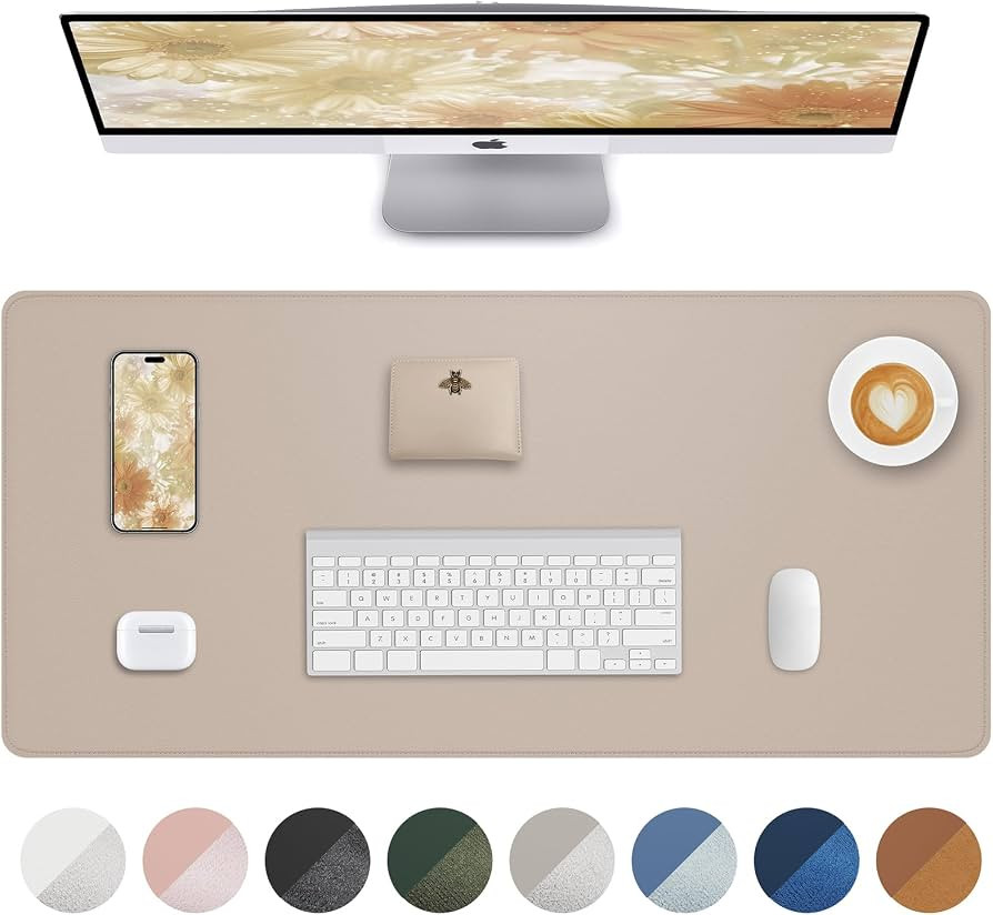 AFIING Desk Pad Protector 23.6" x 13.7" - Non-Slip Waterproof PU Leather Desk Mat for Mouse, Keyb... | Amazon (US)