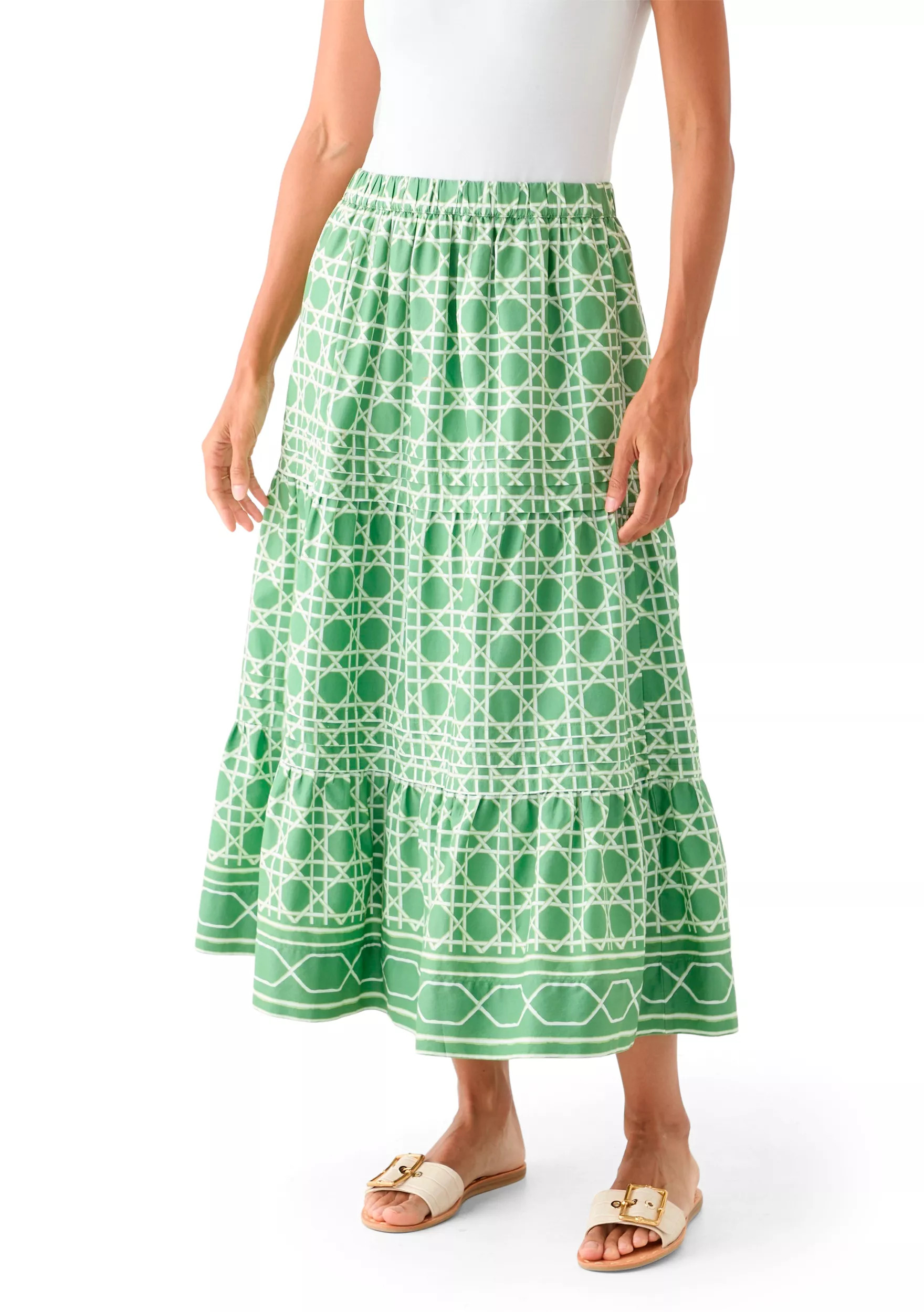 Women's Pleated Printed Midi Skirt | Belk