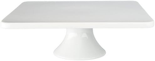 BIA Cordon Bleu 11-Inch by 3-3/4-Inch Porcelain Square Cake Stand, White | Amazon (US)