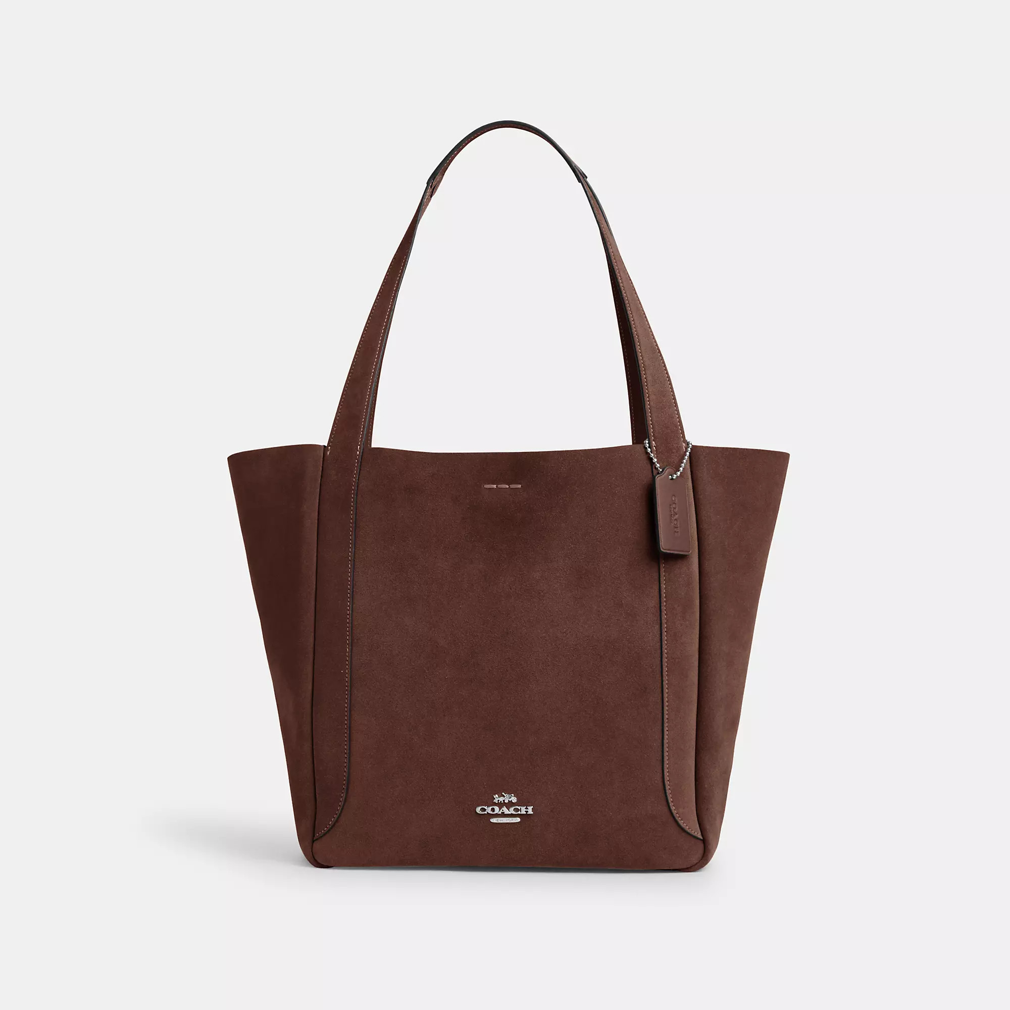 COACH Hadley Tote Bag In Suede - brown | Coach Outlet CA