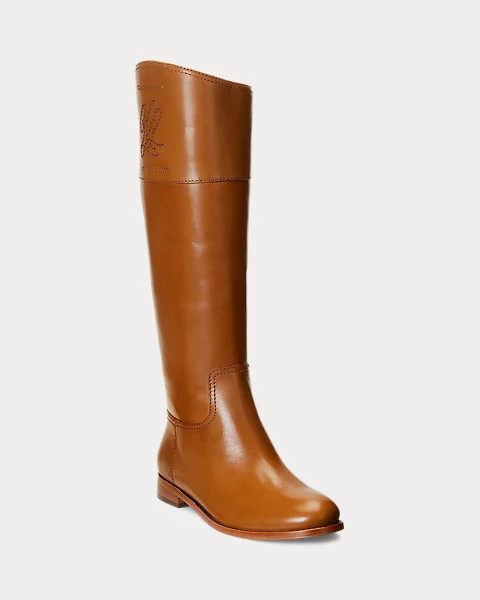 Justine Burnished Leather Riding Boot | Ralph Lauren (UK)
