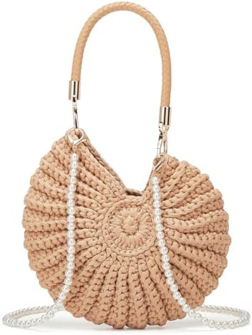 Jusavie Bohemia Crochet Handwoven Seashell Bag Women Summer Beach Bag Boho Evening Clutch Purses ... | Amazon (US)