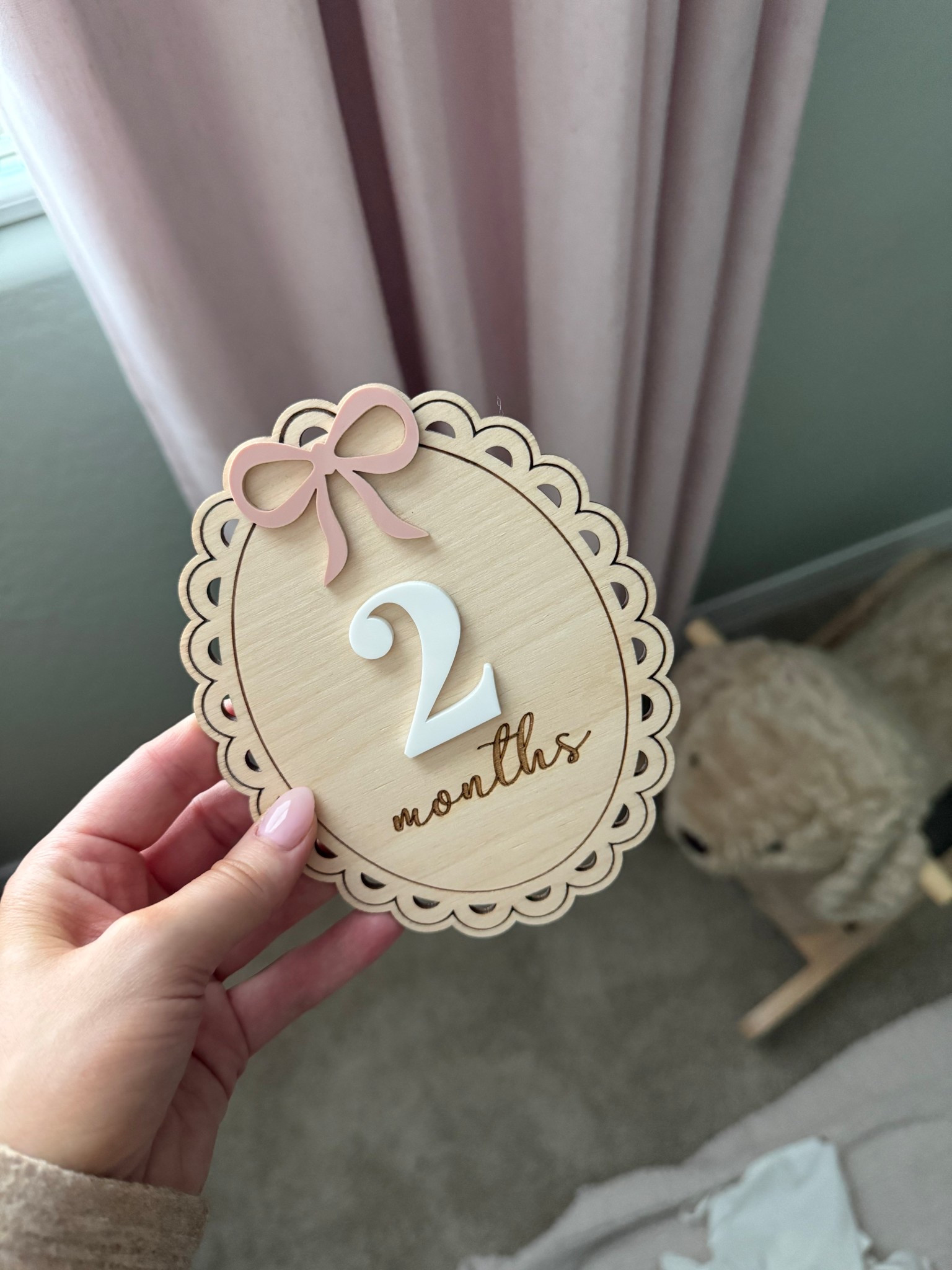 Baby milestone disc is from Etsy!!