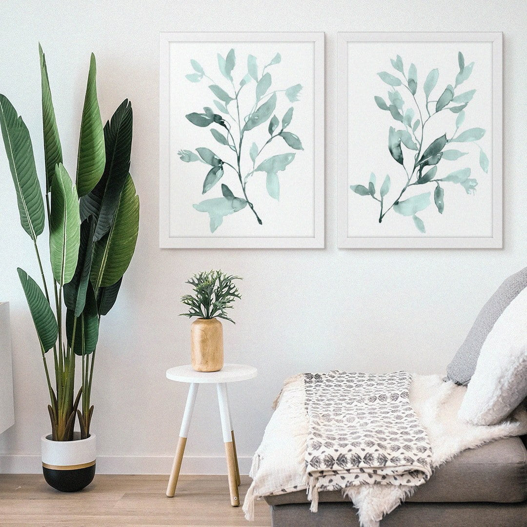 My Texas House Mint Mist Botanical Framed Print Set of 2, 18" x 24" | Walmart (US)