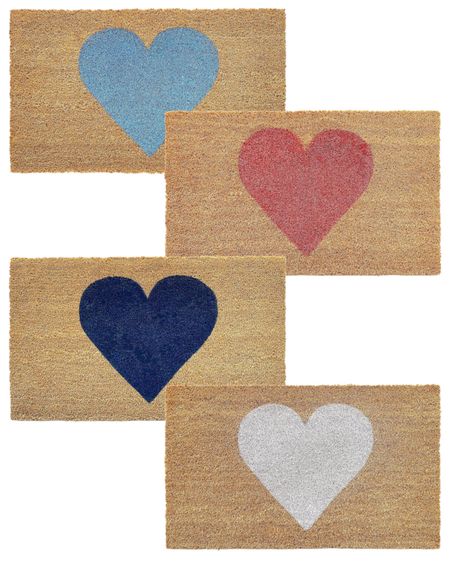 The cutest heart doormat for under $20 in many different colors and two different sizes! | perfect for this upcoming Valentine’s Day! | doormat | heart | red | pink | purple | blue | green | orange | yellow | white | black | navy | Amazon finds 

#LTKhome #LTKfindsunder50